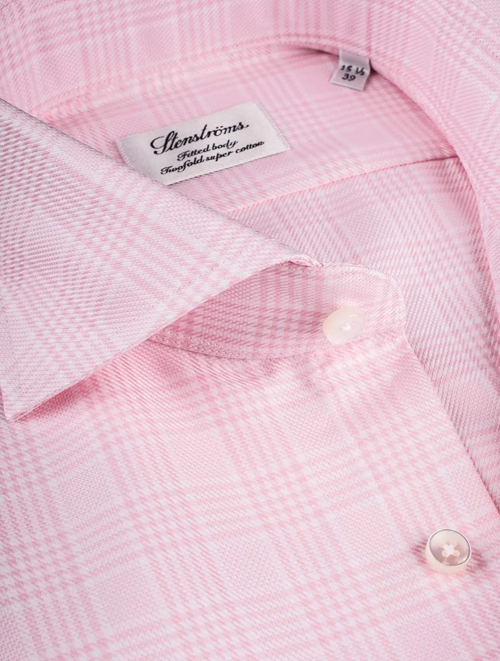 Pink Glen Check Fitted Body Shirt