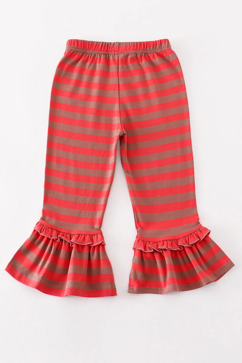 Platinum Red stripe ruffle pants