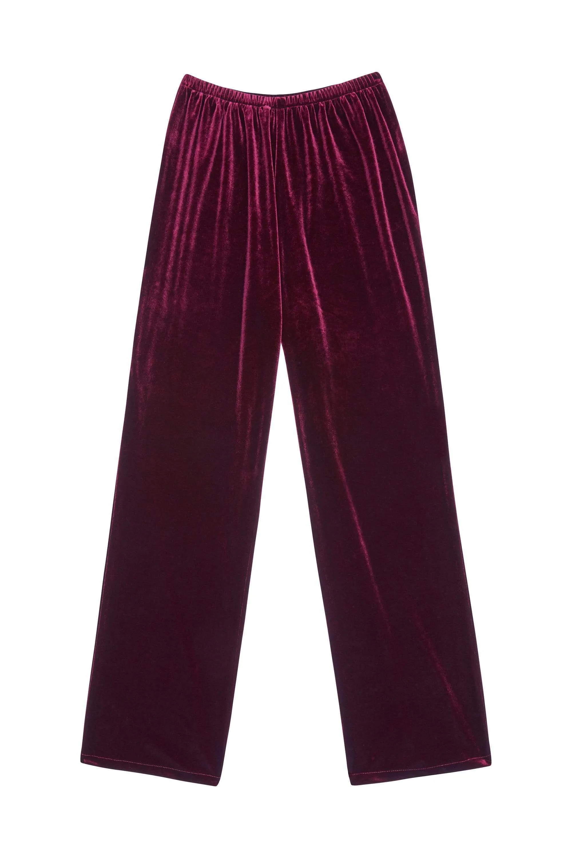 Playful Promises Velvet Wine Red Pyjama Set