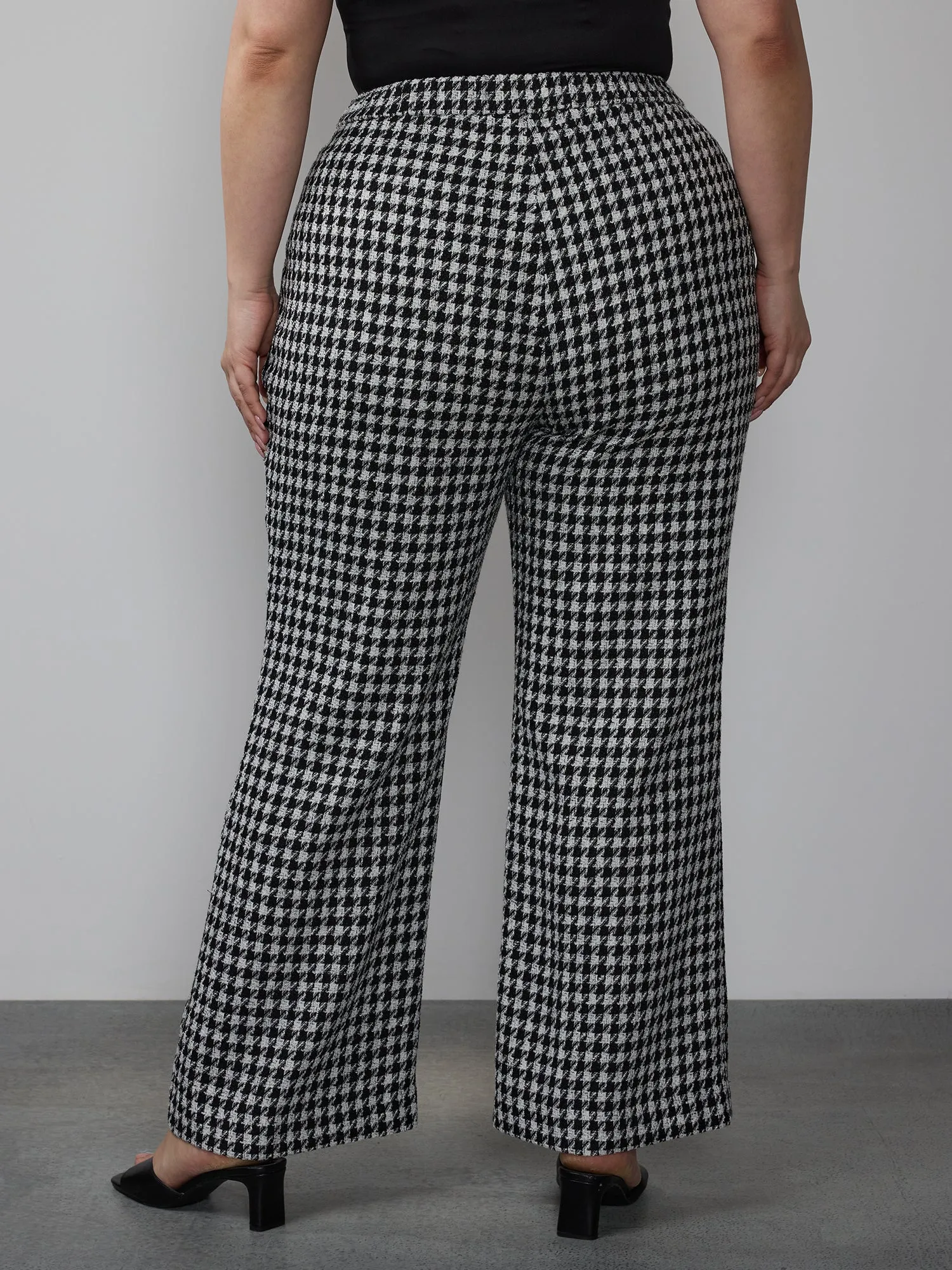 Plus Mini Gingham Pleated Pant