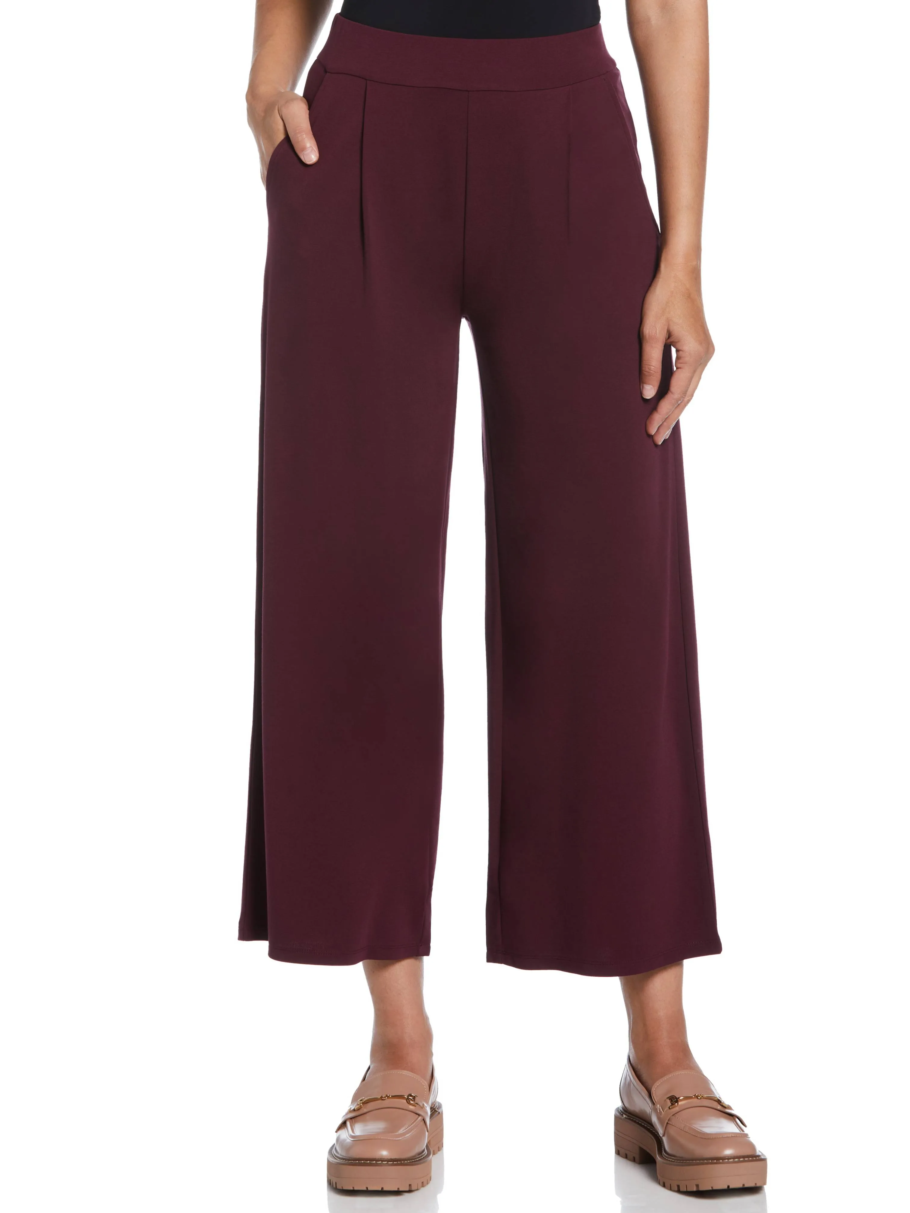 Ponte Knit Pull-On Crop Pant