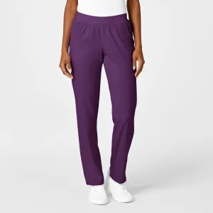 PRO Women's Knit Waist Cargo Scrub Pant - Eggplant