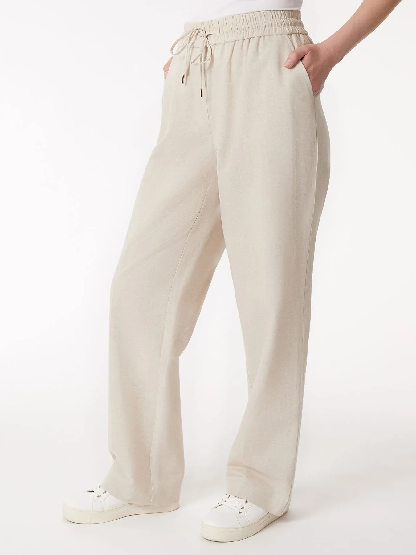 Pull-On Linen Drawstring Trousers