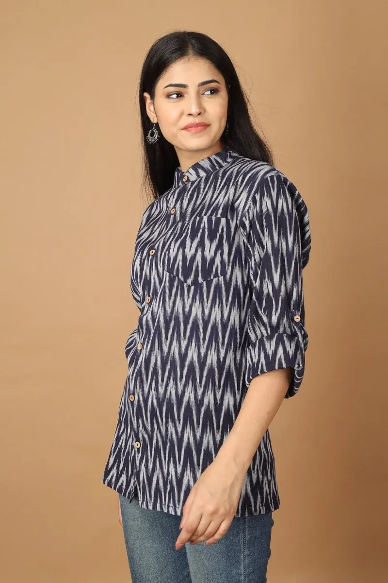 Raat Ikat Womens Cotton Shirt