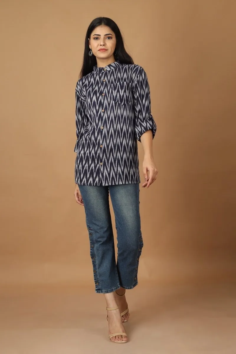 Raat Ikat Womens Cotton Shirt