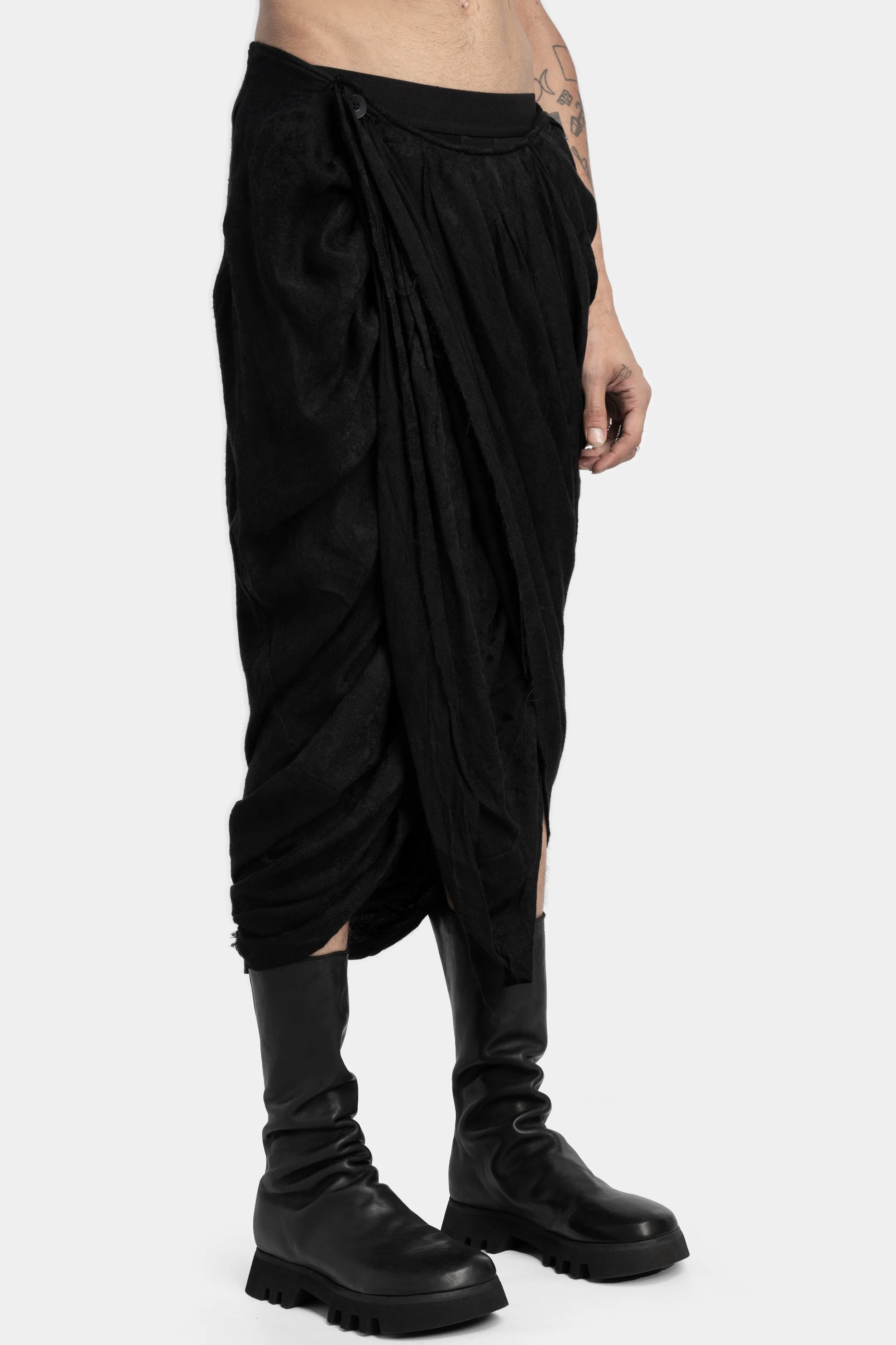 Rayon jacquard pleated skirt