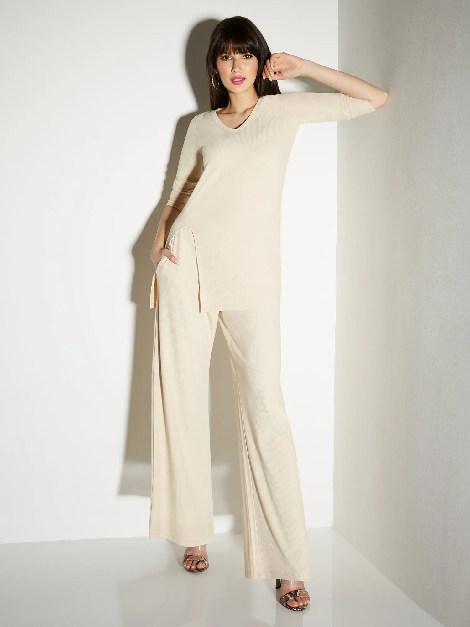 Ribbed Wide-Leg Pant - Everyday Collection