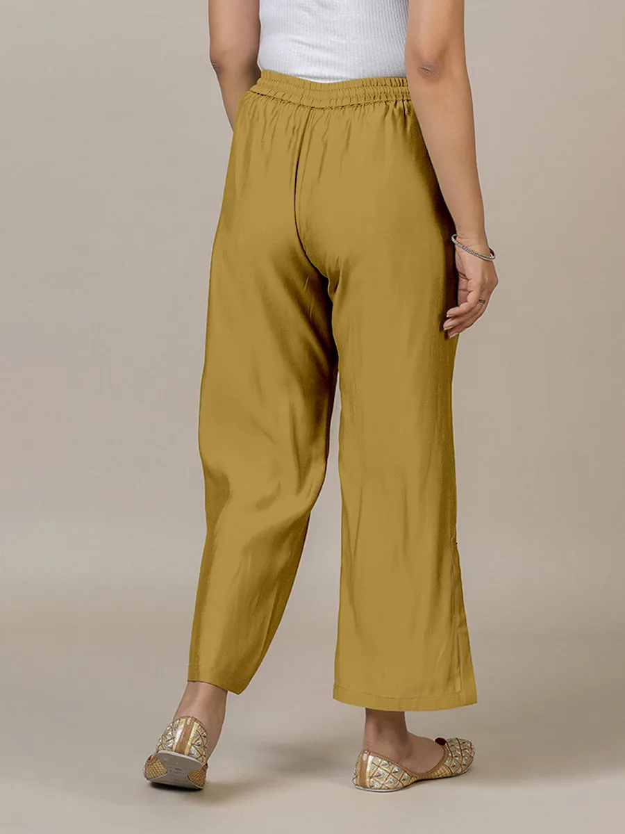 Saba x Rozaana | Dijon Mustard Cotton Silk Pants