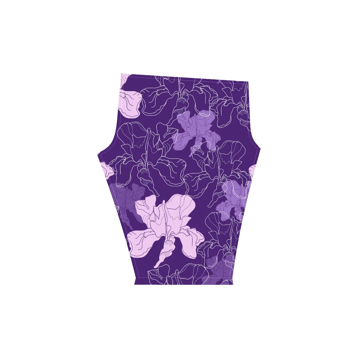 Seamless Pattern with Flowers Women's Low Rise Capri Leggings (Invisible Stitch)