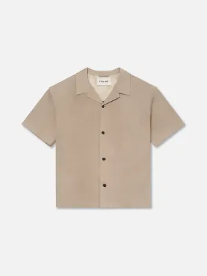 Short Sleeve Suede Shirt -- Smoke Grey