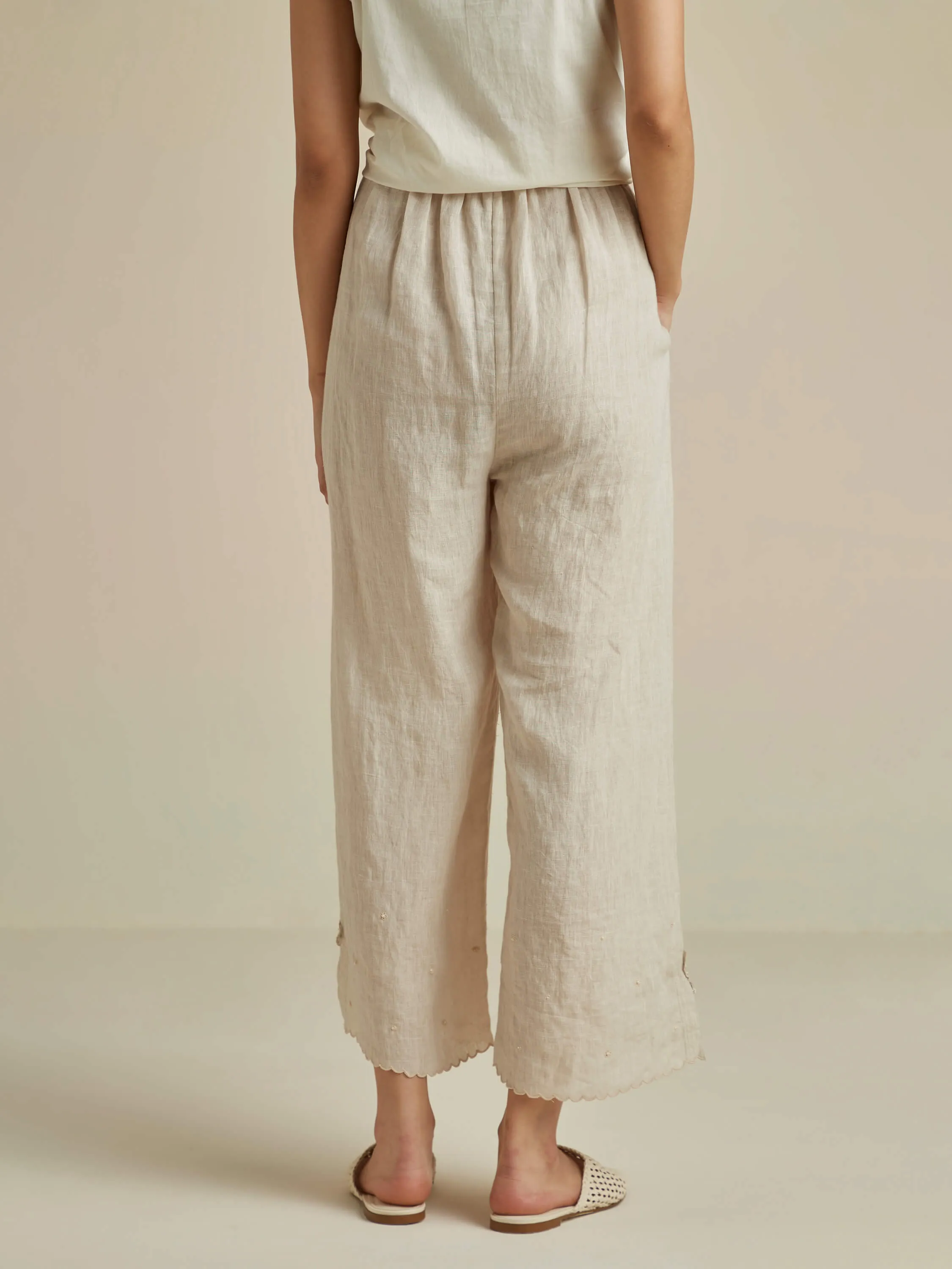 Silver Inlay Linen Pants