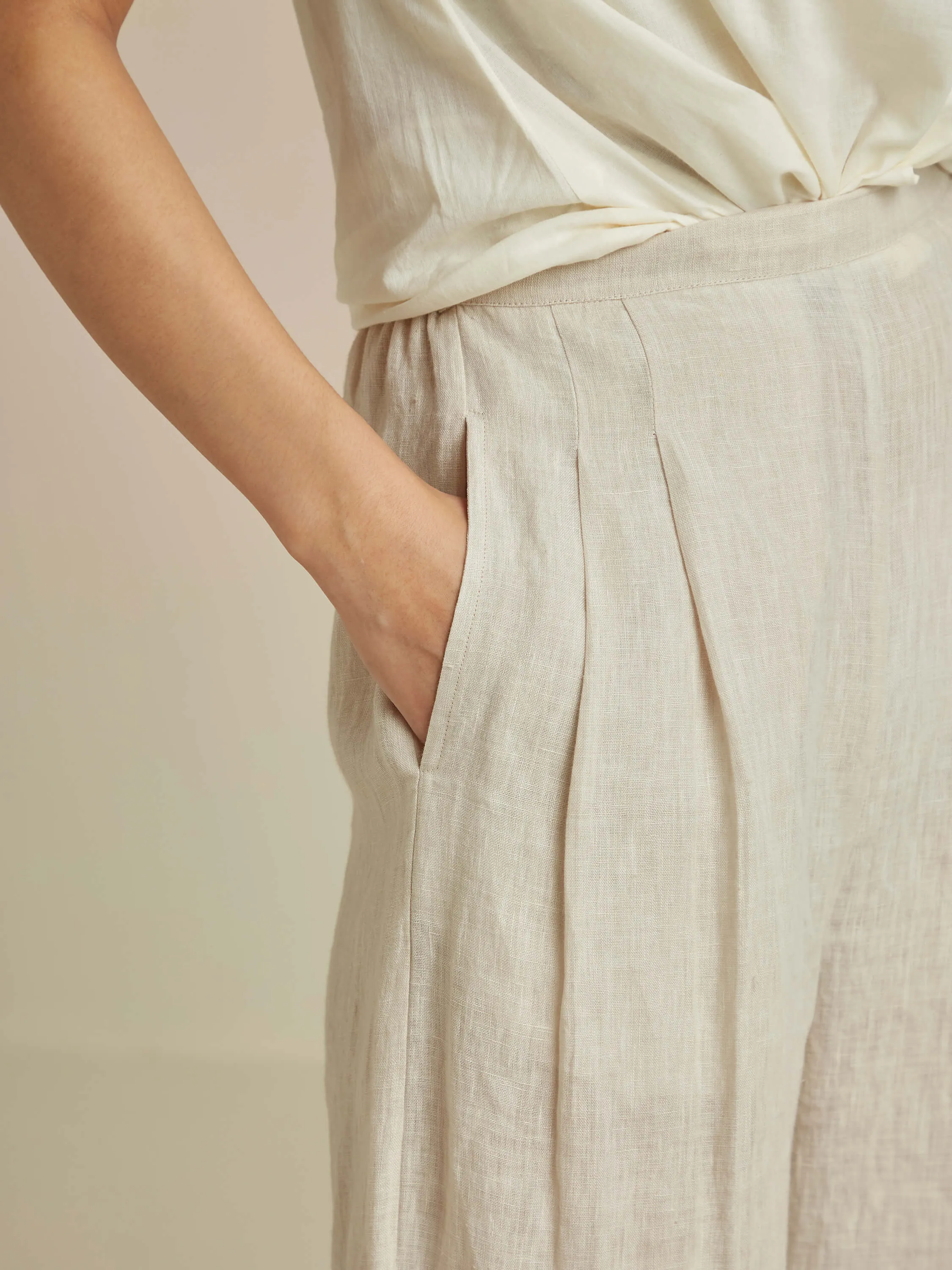 Silver Inlay Linen Pants