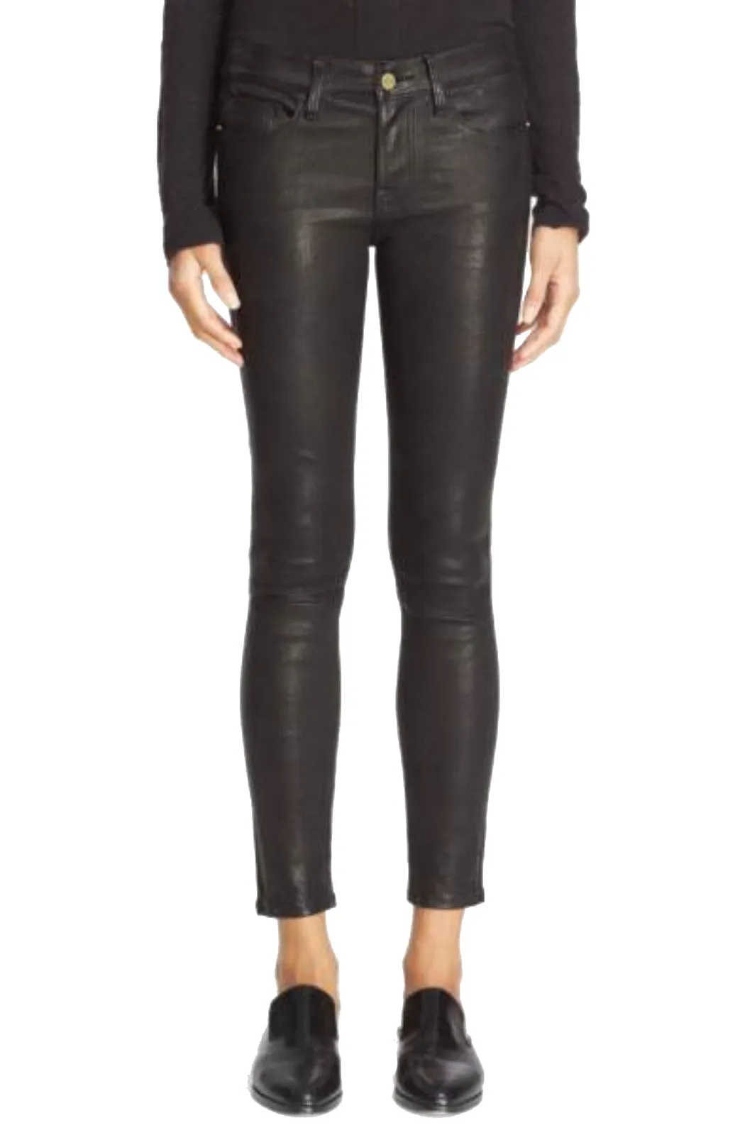 Sleek Women's Black Leather Pants WP01