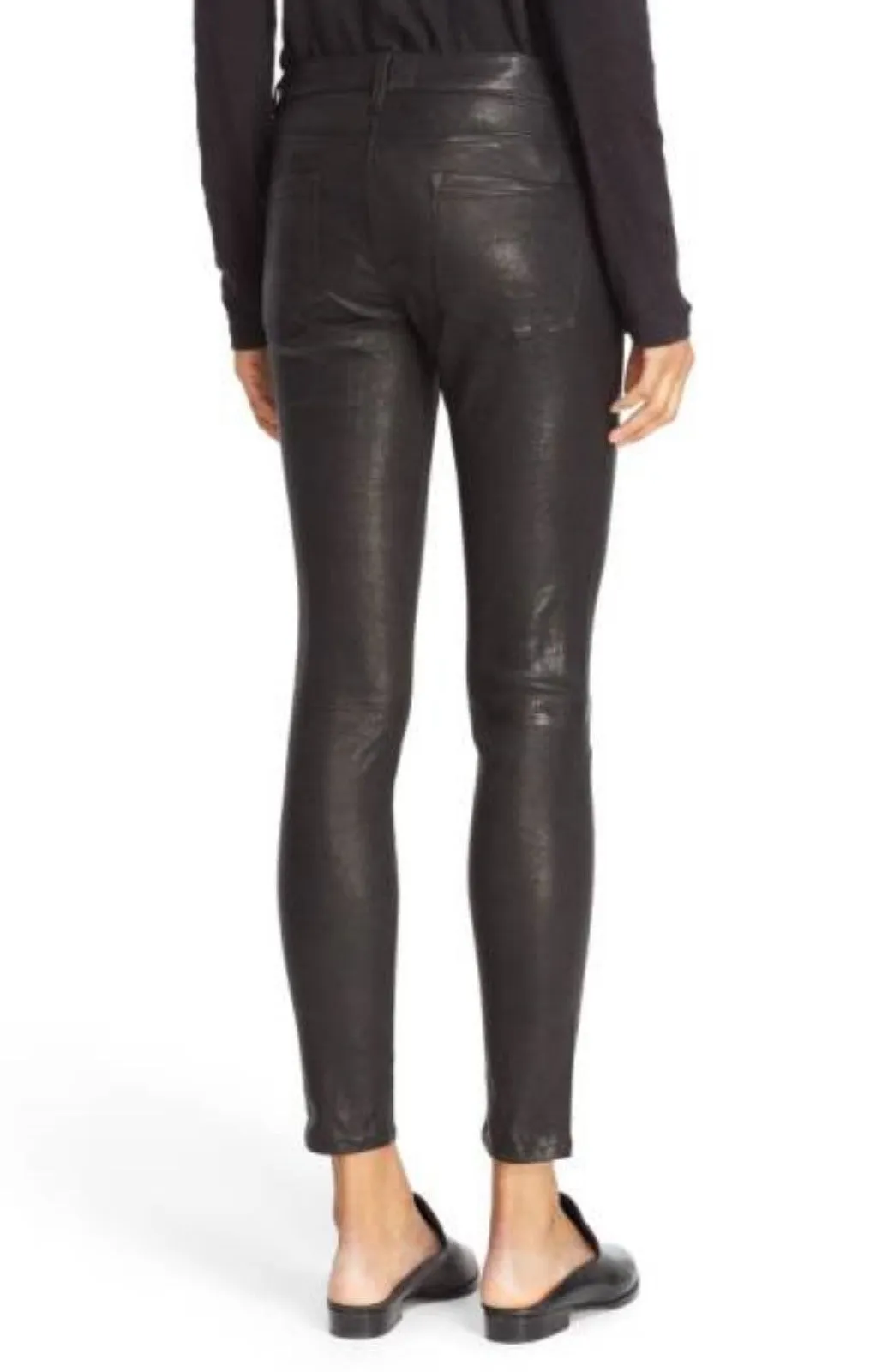 Sleek Women's Black Leather Pants WP01