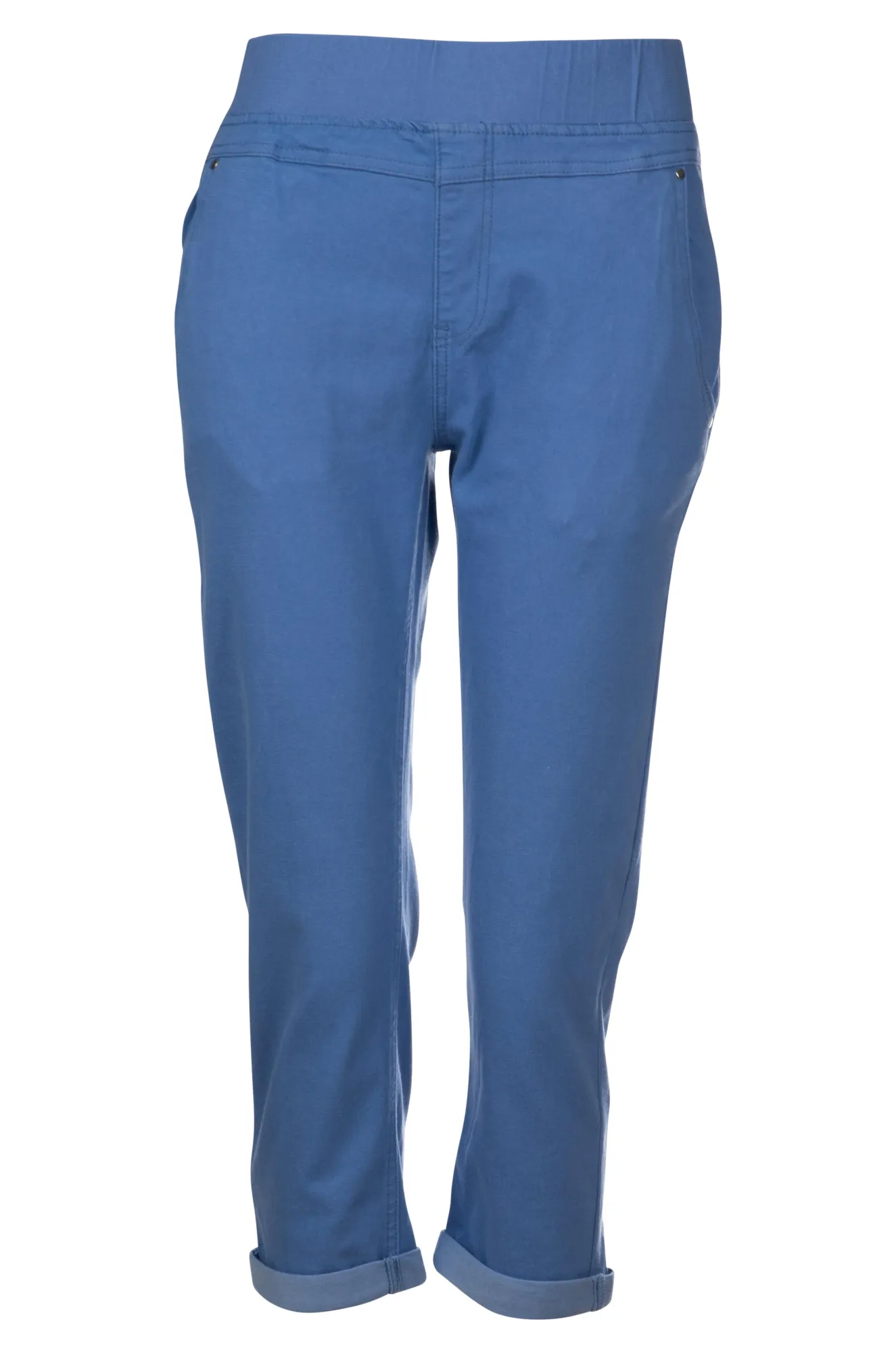 Stretch Cotton blend Mid Calf Jeans | SOFT BLUE | 6922A1