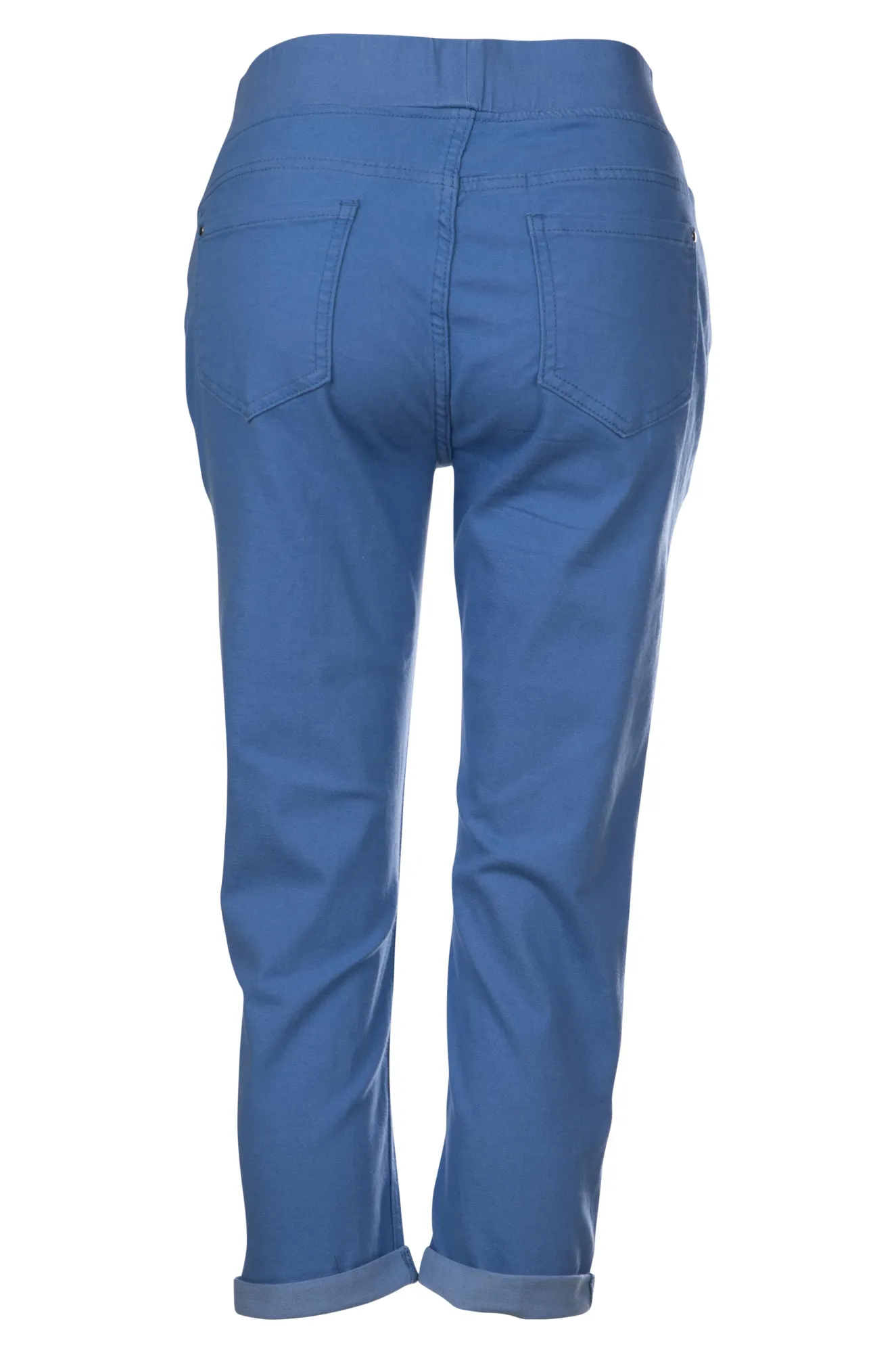 Stretch Cotton blend Mid Calf Jeans | SOFT BLUE | 6922A1