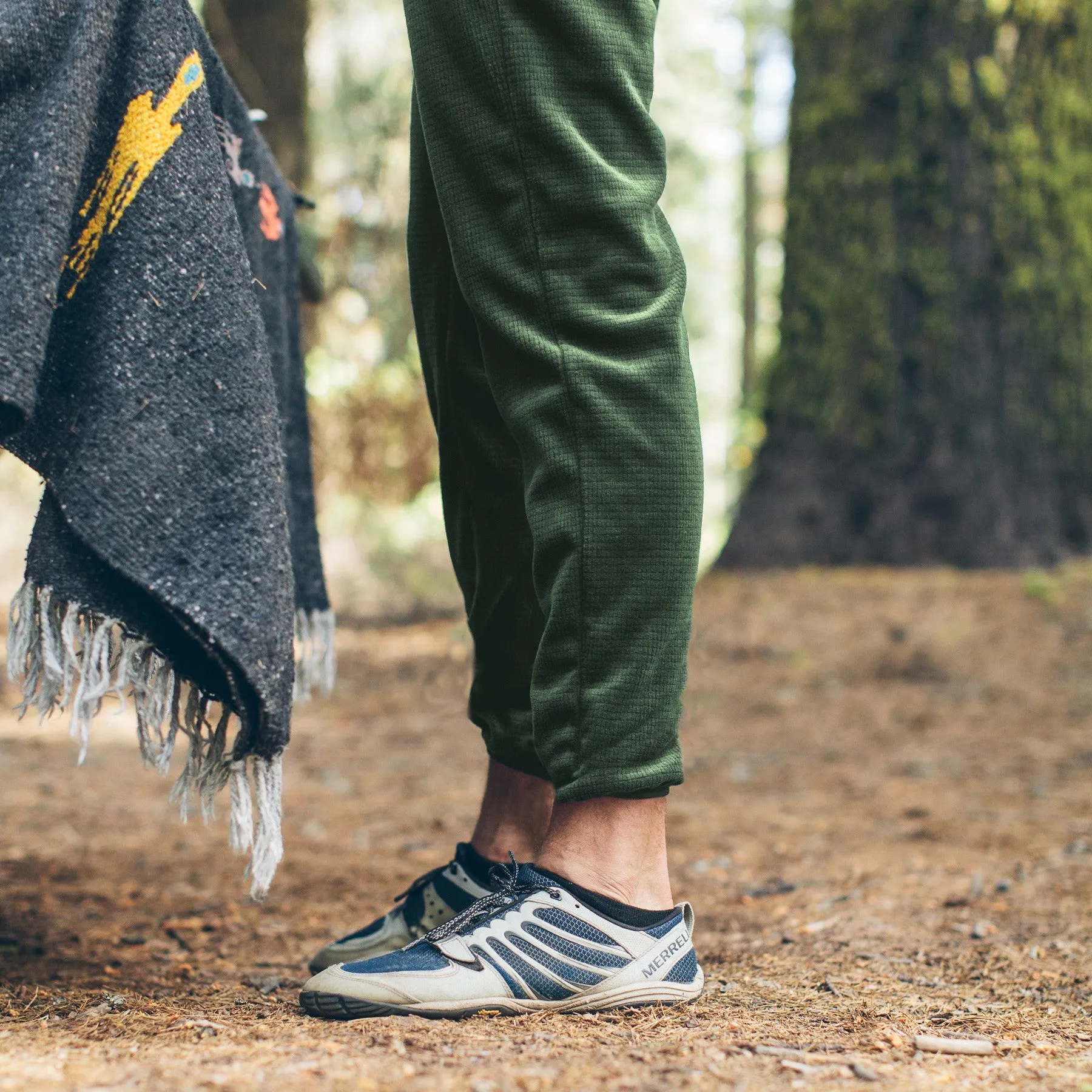 The Pack Pant in Olive Polartec Fleece