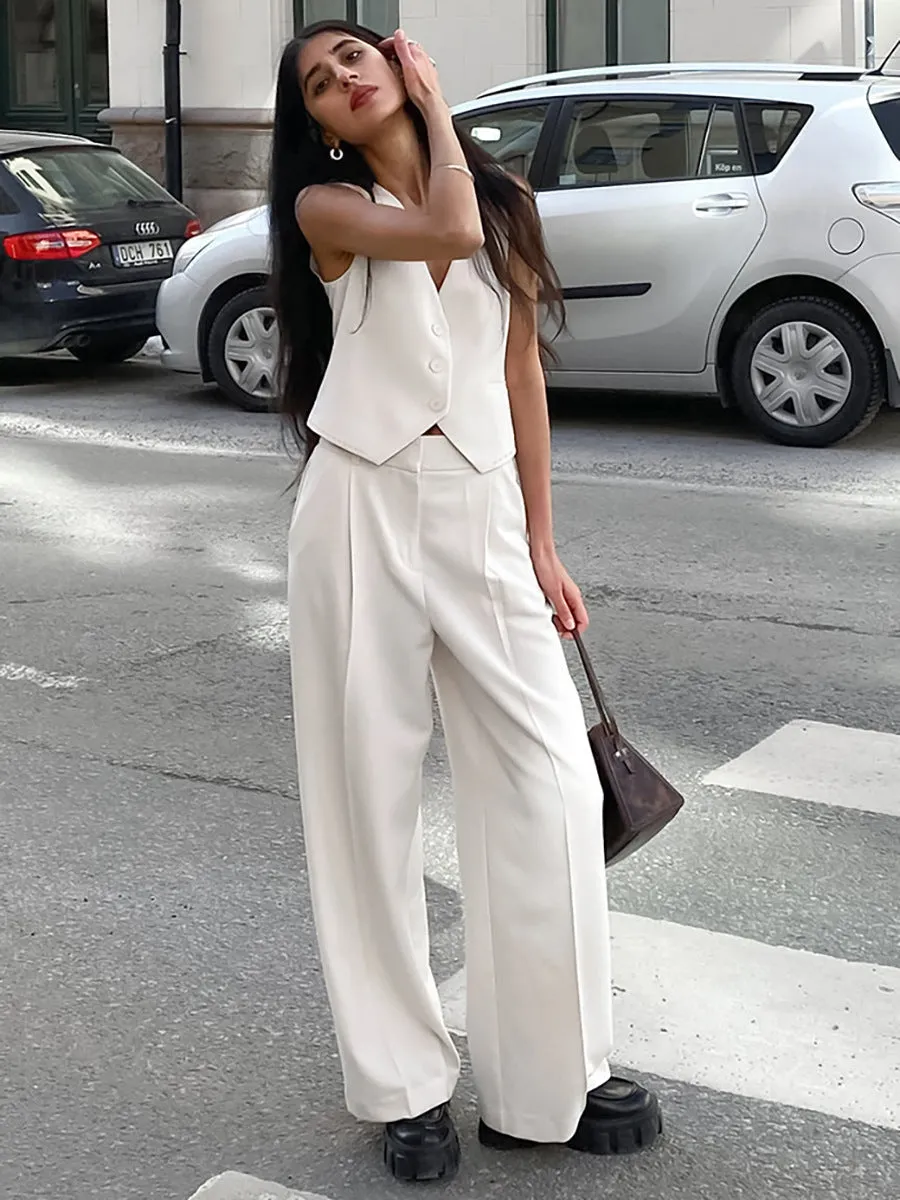 V-Neck Sleeveless Vest Trousers High-End Suit