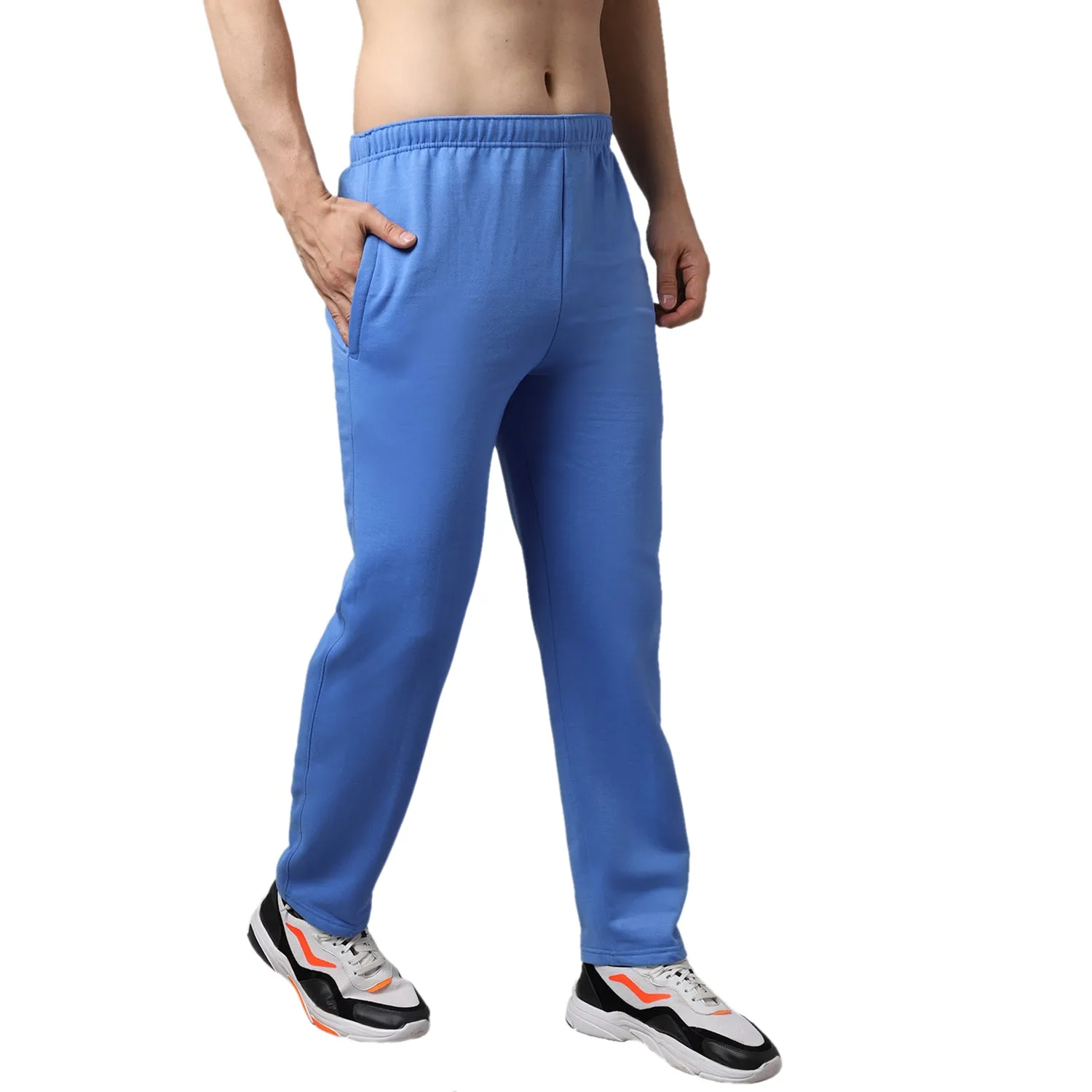 Vimal Jonney Fleece Regular-Fit Sky Blue Cotton Trackpant for Men