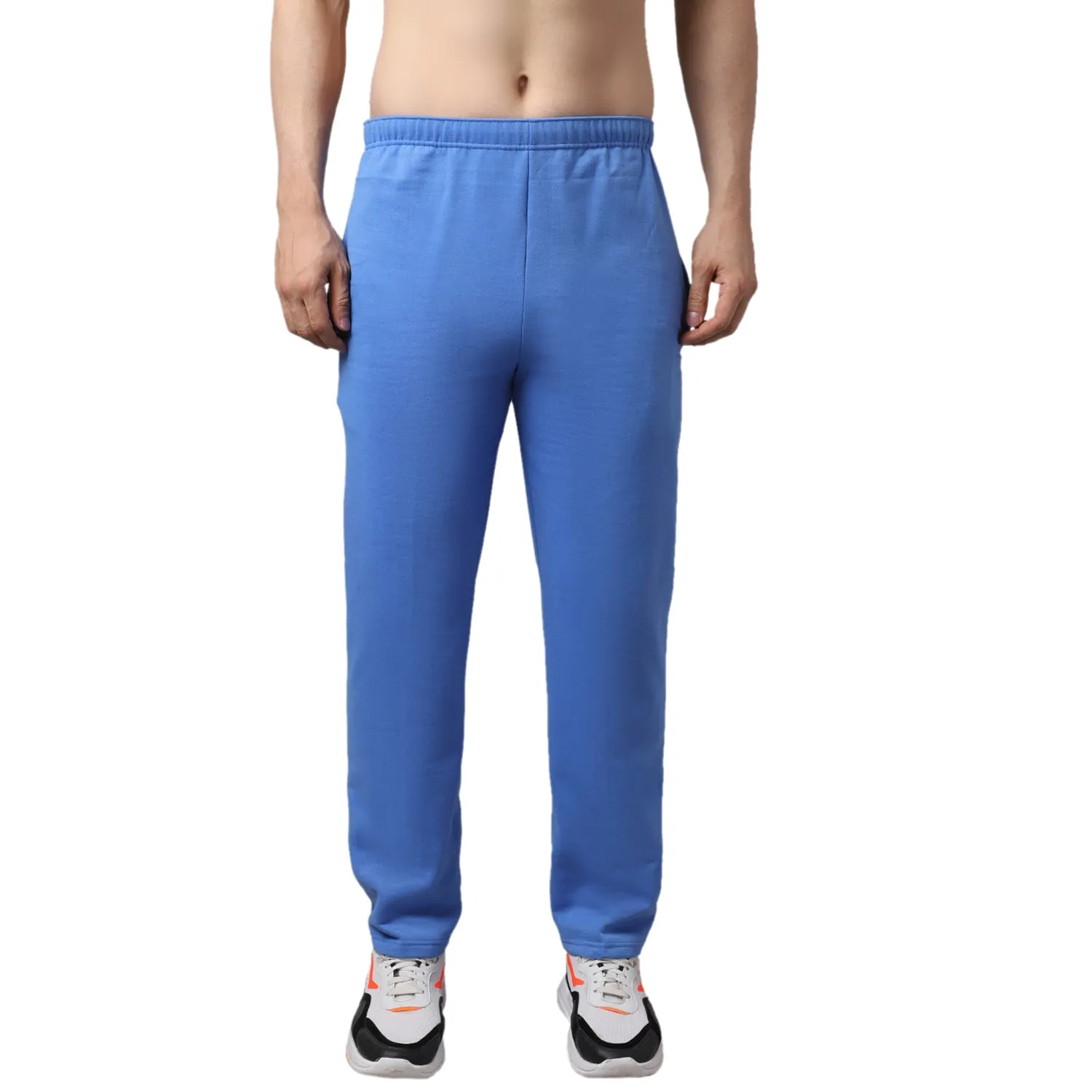 Vimal Jonney Fleece Regular-Fit Sky Blue Cotton Trackpant for Men