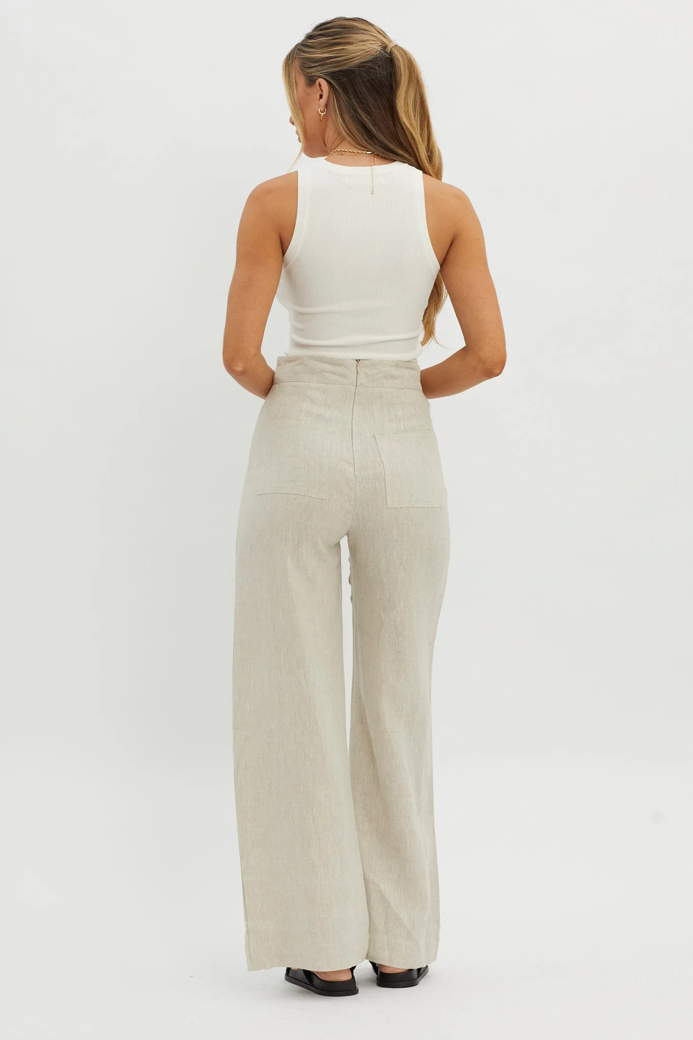 Wanda Wide Leg Pants Oat