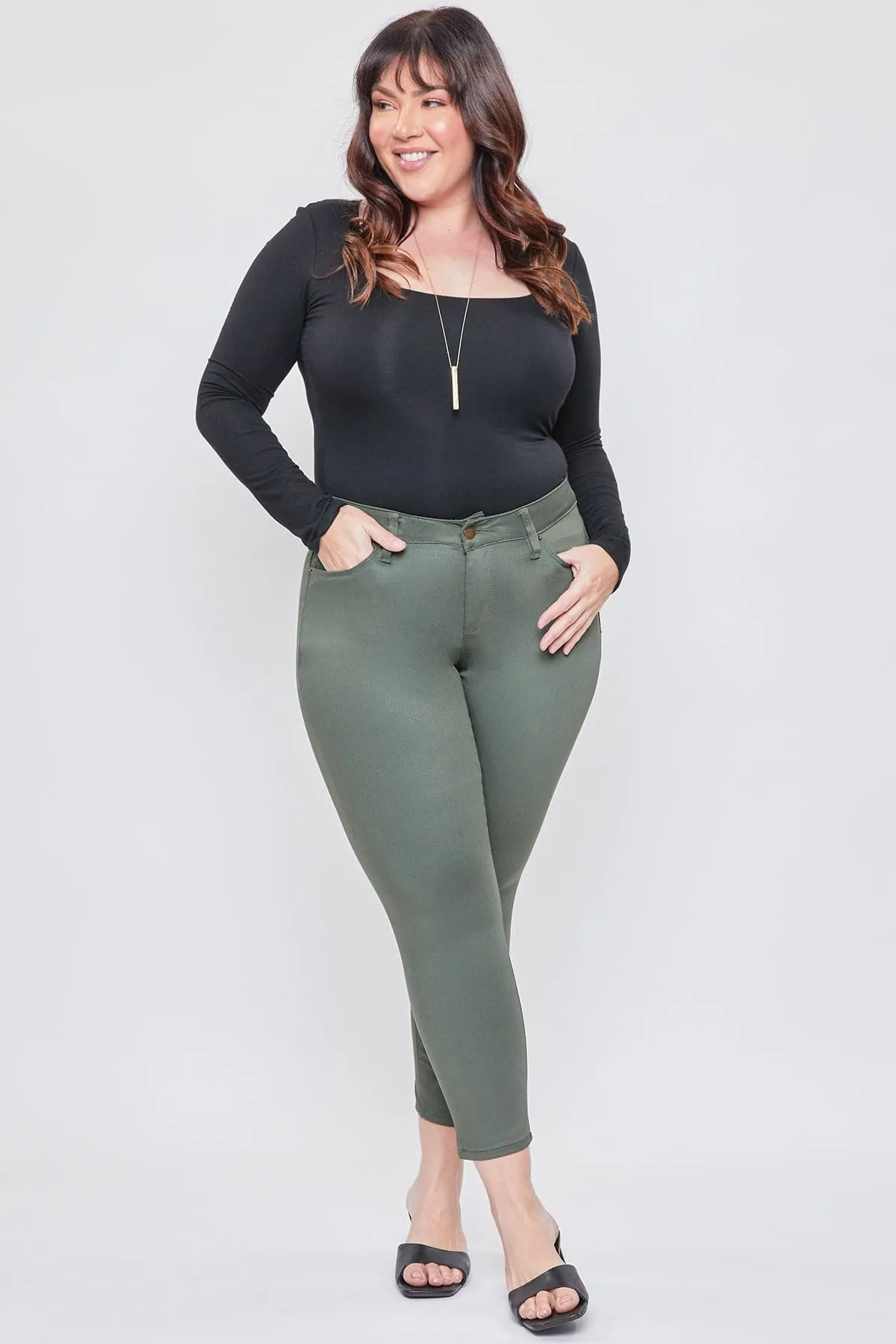 Women's Plus Size  Hyperstretch Ankle Pants, Olive