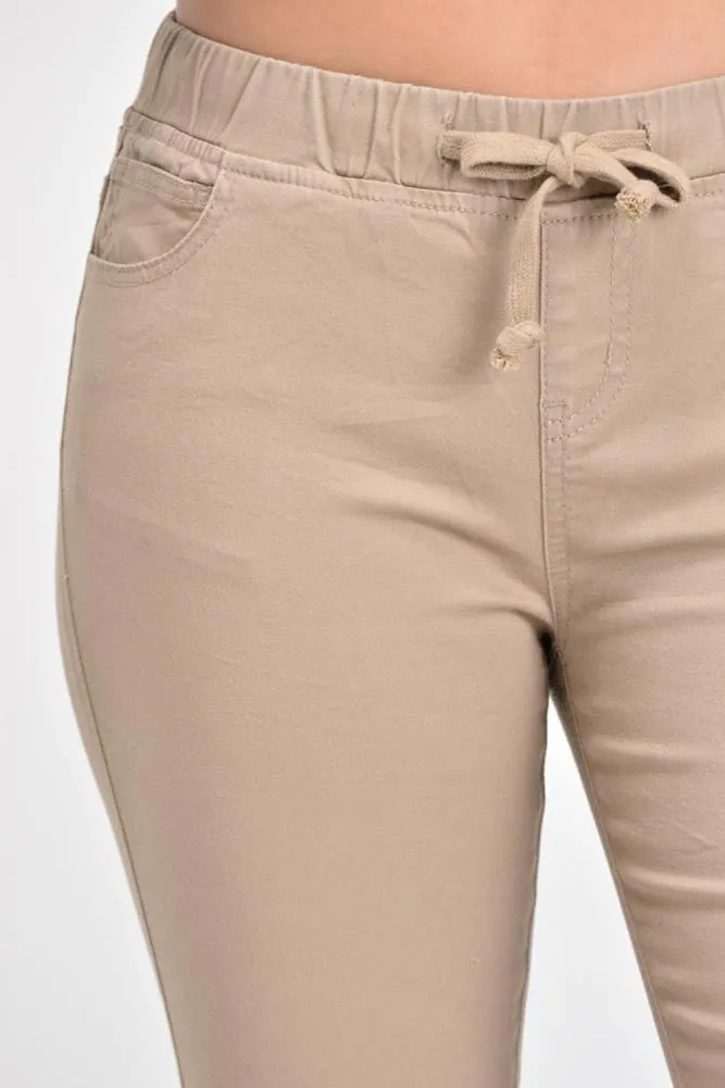 Women's Skinny Twill Jogger Pants