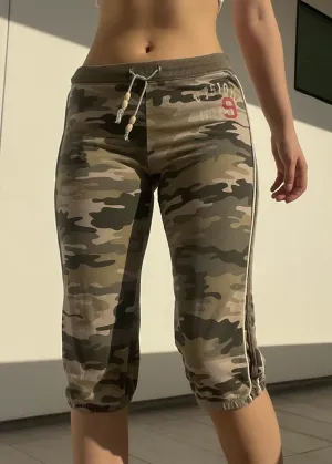 Y2k Sporty Camo Capris (S-M)