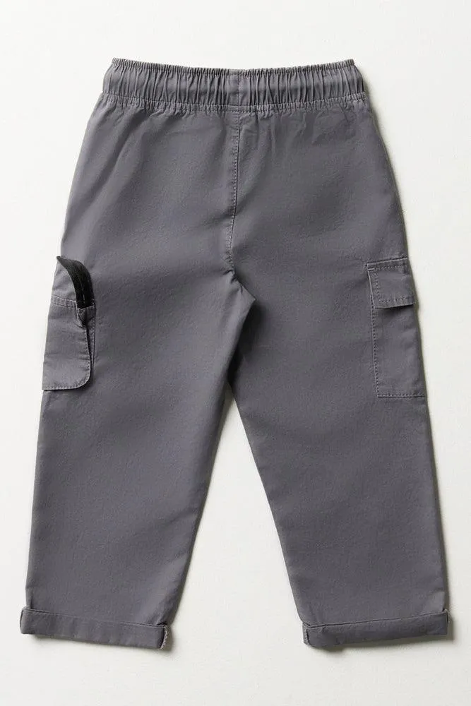 Zipper Cargo Pants Grey